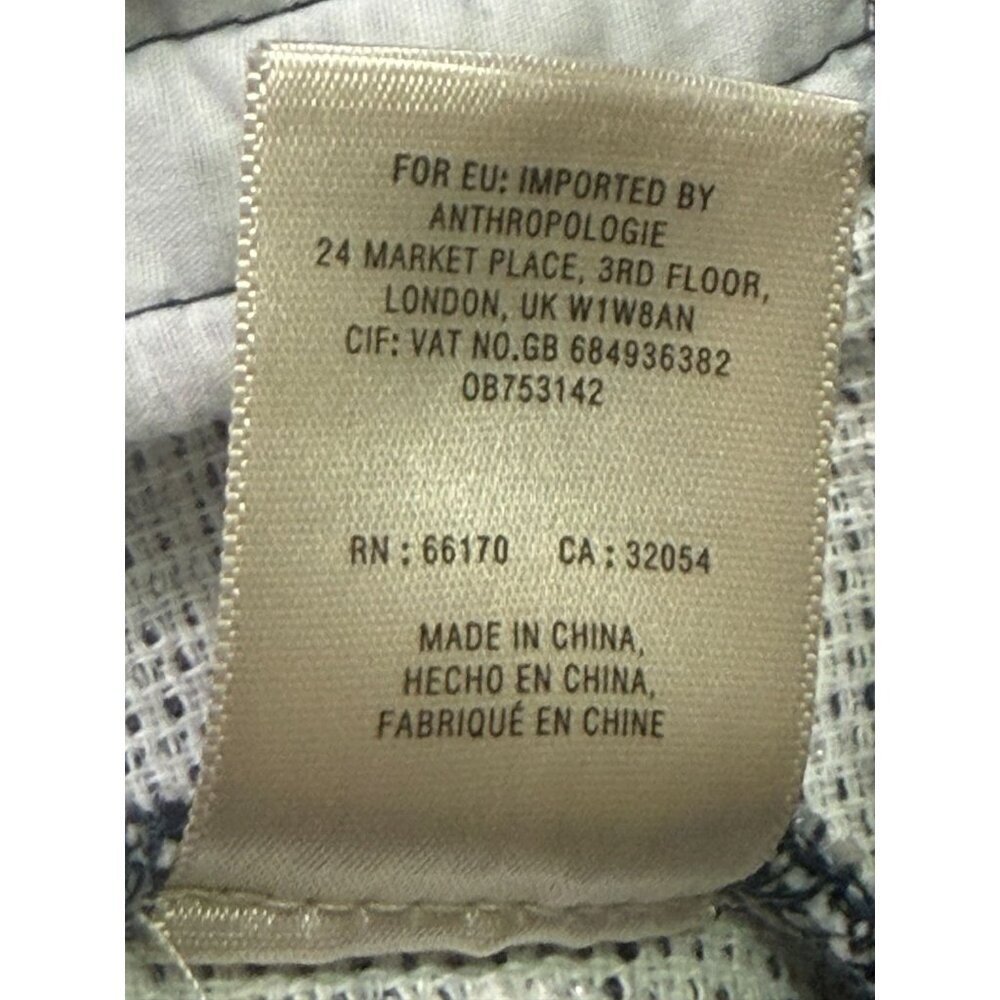 Anthropologie Ett:Twa Blue Tweed Trucker Jacket – XS – Textured Trim - Picture 14 of 16